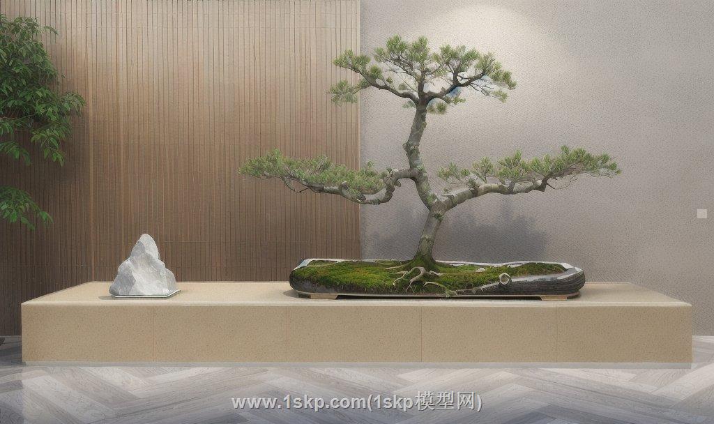 中式盆景SU模型