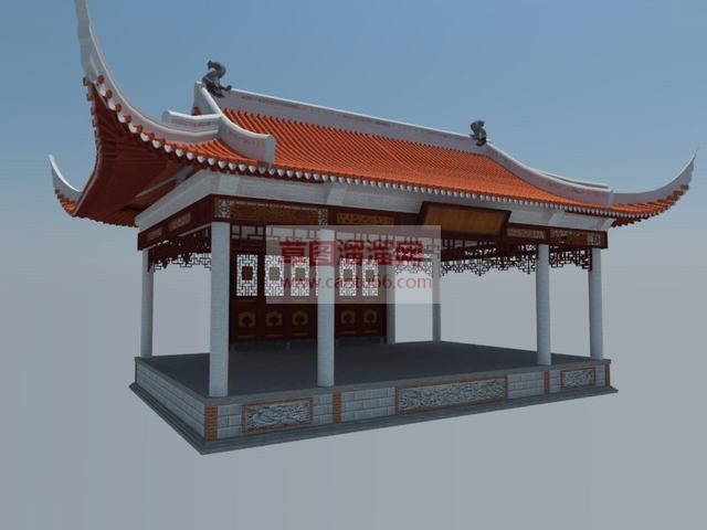 古建舞台戏台SU模型