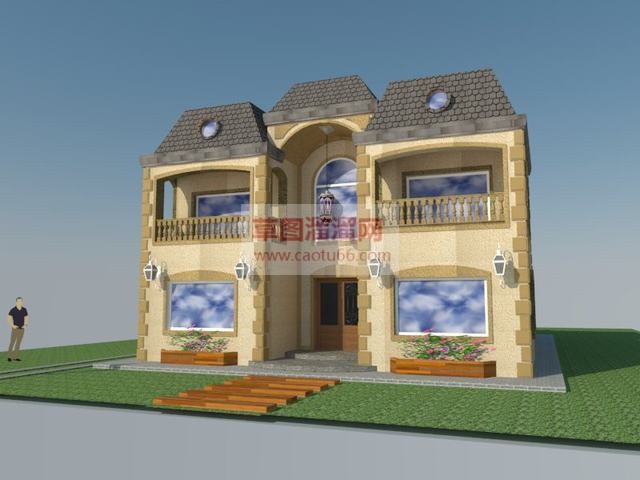 法式别墅建筑SU模型