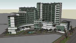医院建筑玻璃幕墙SU模型