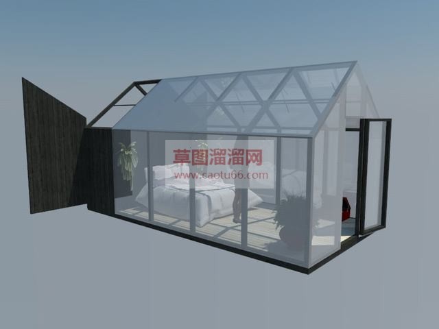卧室玻璃阳光房SU模型