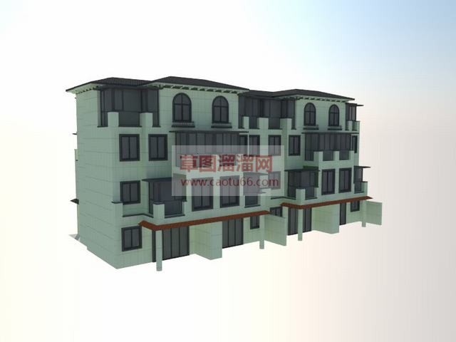 欧式风别墅建筑SU模型