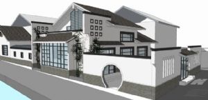 中式待客中心建筑SU模型