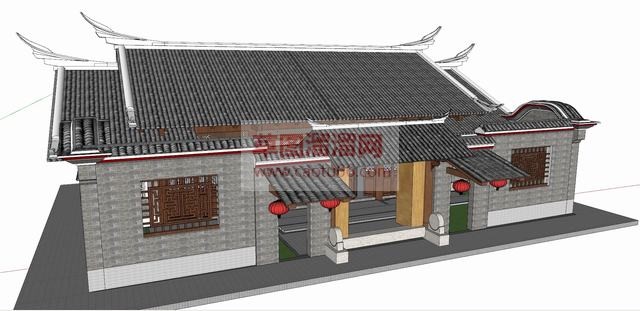 中式古建民居SU模型