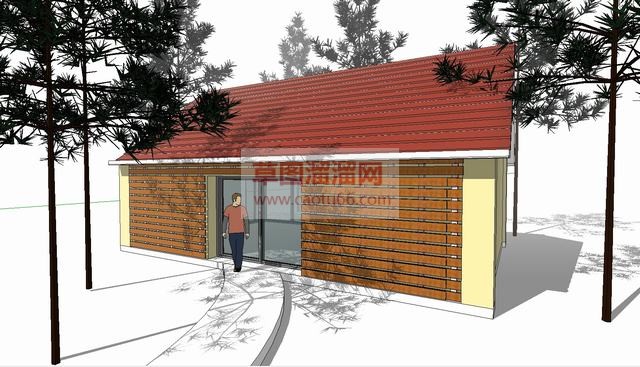 乡间木屋房子SU模型