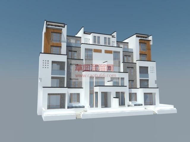 中式建筑别墅SU模型