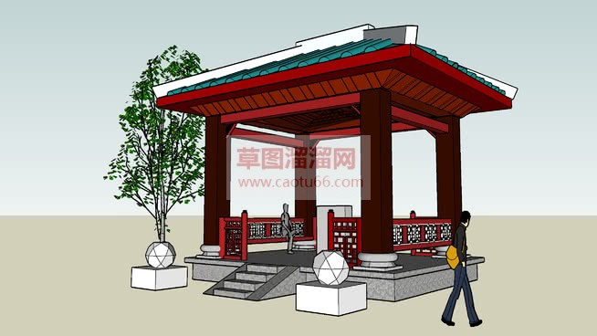 亭子中式建筑凉亭SU模型