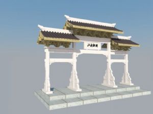 古建牌坊门楼SU模型