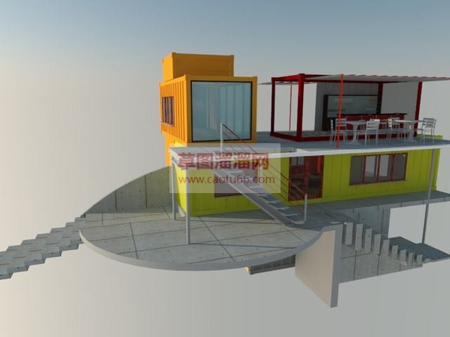 集装箱建筑SU模型
