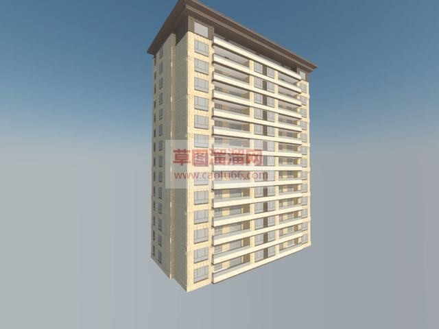 新中式公寓建筑SU模型