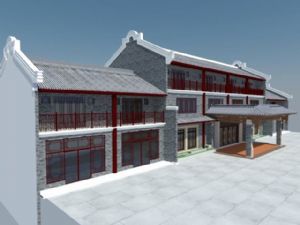 民国风格酒店仿古SU模型 免费sketchup模型下载