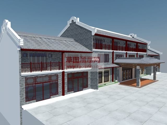 民国风格酒店仿古SU模型