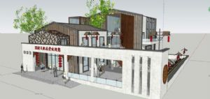 中式乡村大礼堂SU模型