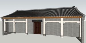 中式宗祠建筑SU模型