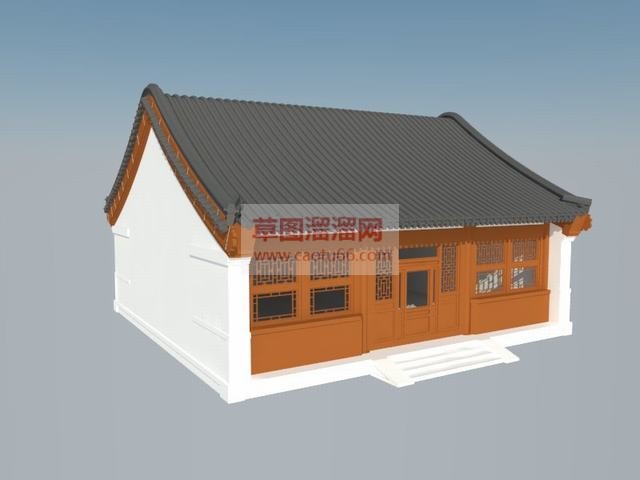 中式古代厢房SU模型