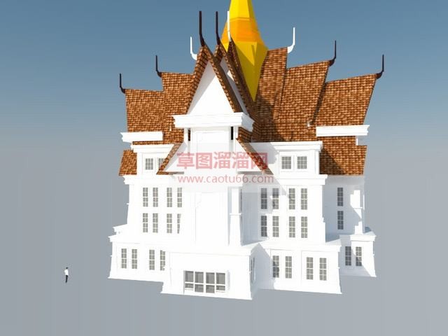 东南亚教堂泰式SU模型