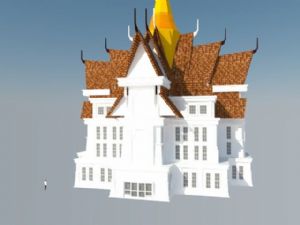 东南亚教堂泰式SU模型