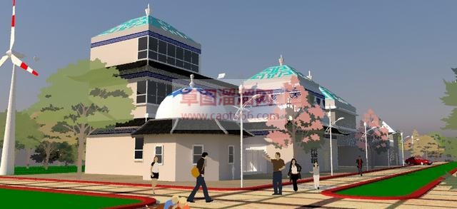 蒙古包建筑楼房SU模型