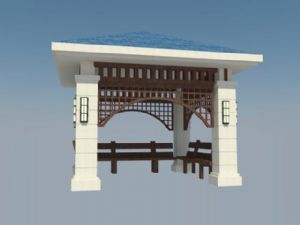 凉亭亭子座椅SU模型