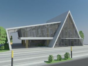 创意建筑博物馆SU模型 免费sketchup模型下载
