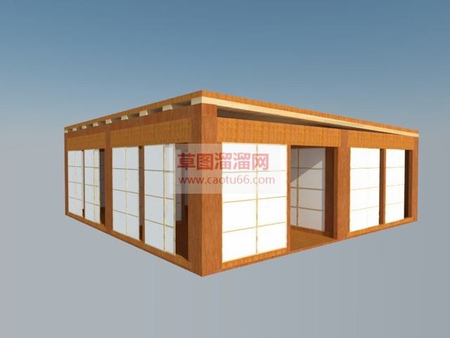 日式茶馆茶坊SU模型