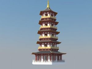 中式古建宝塔SU模型