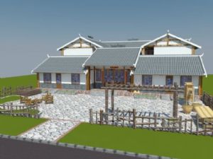 农村四合院院落SU模型 免费sketchup模型下载