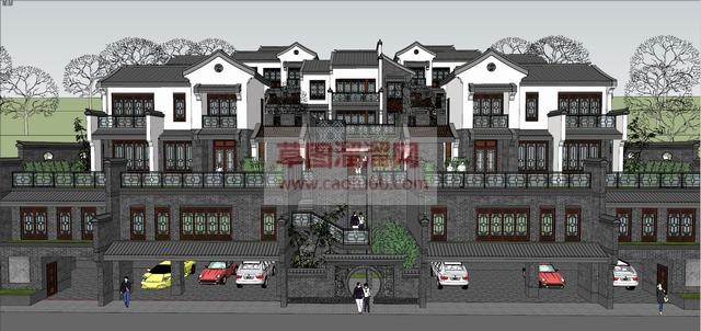 中式徽派建筑SU模型