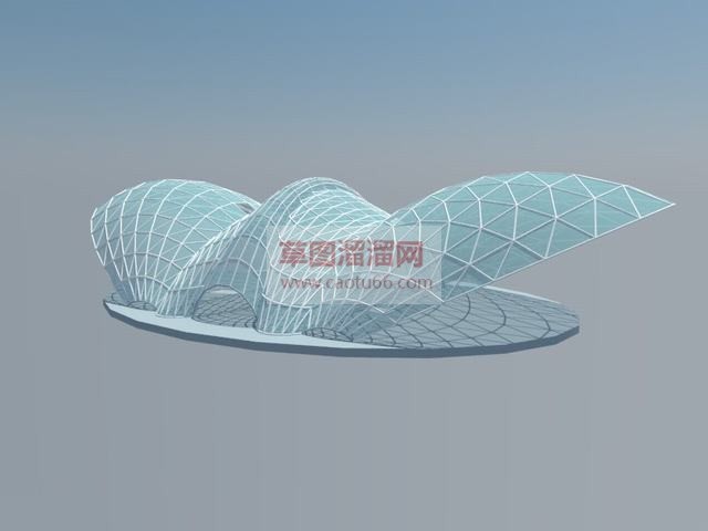 异形弧面钢结构SU模型