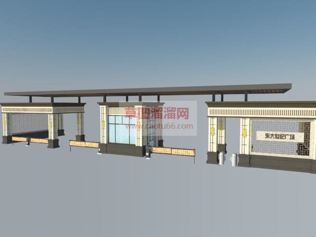 欧式小区入口大门SU模型