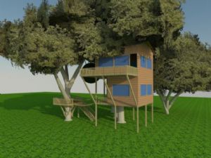 树屋民宿SU模型 免费sketchup模型下载