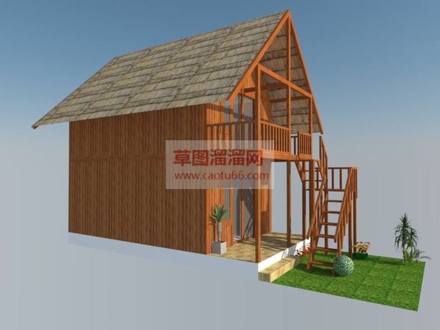 住宅二层小木屋SU模型