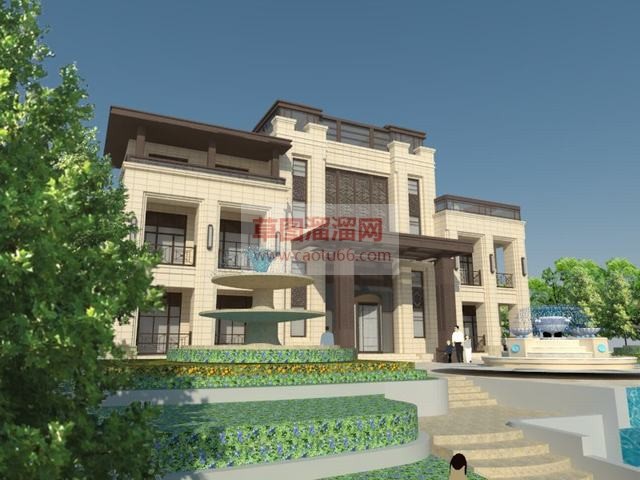 欧式会所建筑SU模型