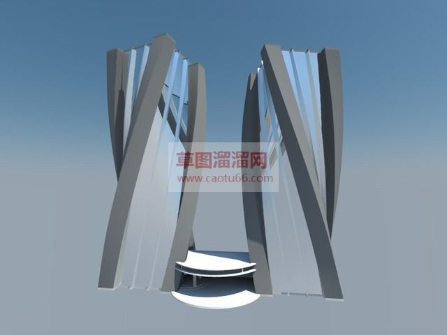 扭曲城市建筑SU模型