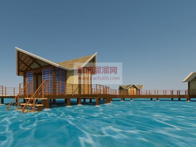 日式水上连廊SU模型