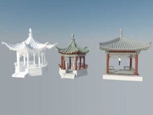 凉亭亭子SU模型 免费sketchup模型下载