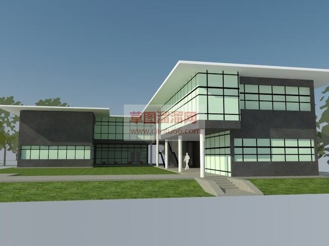 办公建筑办公区域SU模型