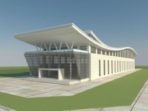 博物馆展览馆玻璃建筑SU模型