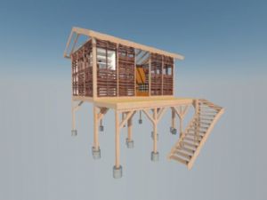 岸边木屋SU模型