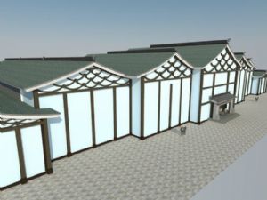 中式博物馆建筑SU模型