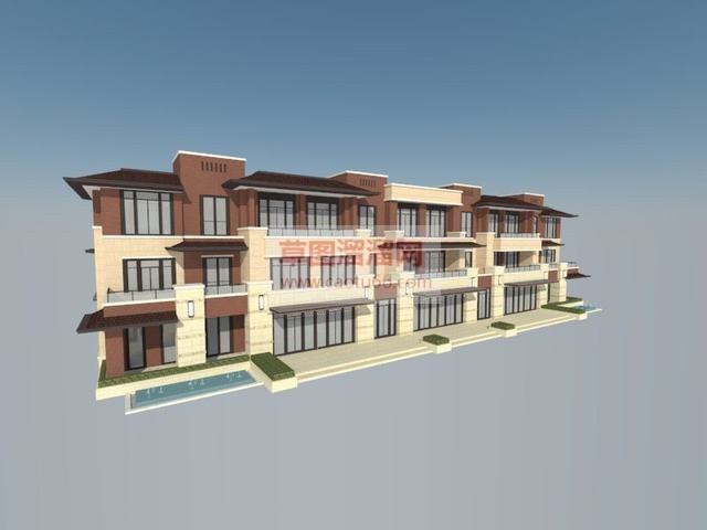 别墅联排建筑SU模型