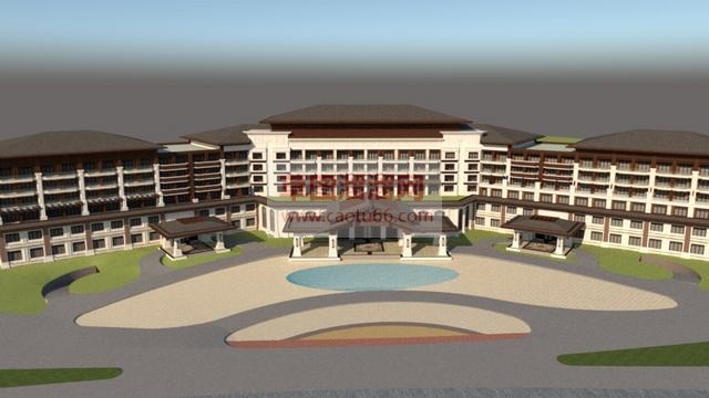 度假酒店建筑SU模型
