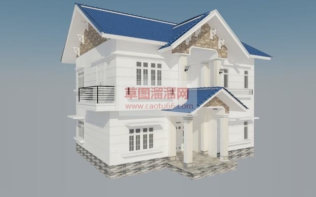 美式二层住宅SU模型