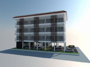 公寓建筑小车SU模型
