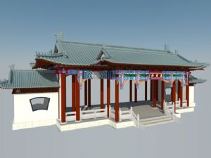 中式古建西门SU模型 免费sketchup模型下载