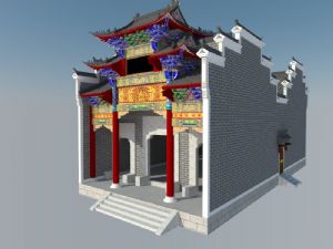 宗祠祠堂古建筑SU模型