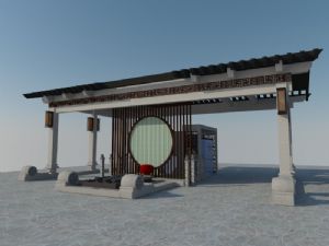 中式门楼岗亭SU模型