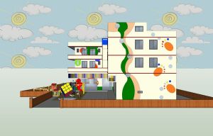 幼儿园建筑外墙SU模型