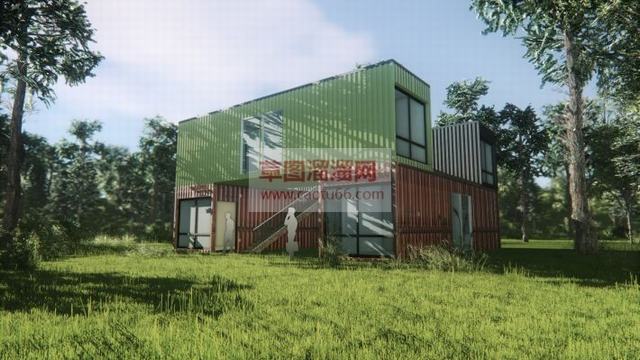 集装箱建筑私人SU模型