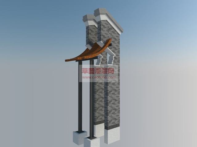 马头墙中式SU模型